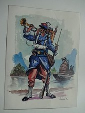 Militär " Älterer Druck / Frankreich im Jahre 1865 - Legionnaire - 28 x 20 cm