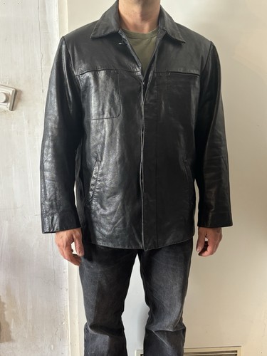 Schwarze vintage lederjacke - schwarze,