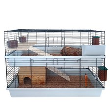 Kleintierkäfig/Meerschweinchen Käfig/Nagerkäfig-120 cm-Doppelkäfig-Komplettset
