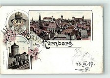 13966758 - 8500 Nuernberg Wappenschild Spittler Tor Kaiserburg Verlag Zieher,