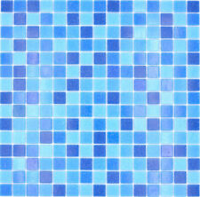 Glasmosaik Mosaikfliesen Blau Papierverklebt Schwimmbad Poolmosaik | 10 Matten