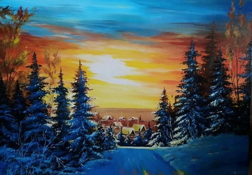 Original winterlandschaft - original,