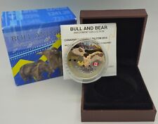 Bull and Bear 2014 Silber 5 Dollar Kanada Wanderfalke St vergoldet und farbe