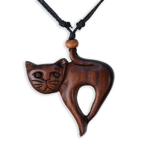 Halskette mit anhänger katze - halskette,