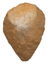 Paläolithikum  Edler Faustkeil mit Ständer Biface Erg Amguid Algerien Y-F-22