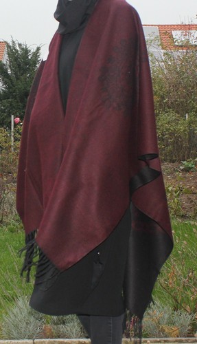 Damen poncho cape doppelseitig - poncho,