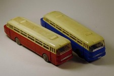 DDR GDR Spur H0 2 Stück Ikarus 66 Bus rot und blau siehe Bild 