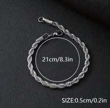 Edelstahl Armband 21cm Cuban Link Herren Gliederkette Panzerkette silber Unisex