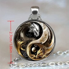 Kette mit  Drachen Anhänger rund