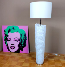 Große Imposante Stehlampe Wohnzimmerlampe von Formano Keramik in Weiß