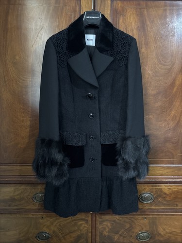 Moschino schwarzer wollmantel - moschino,