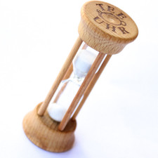 Nostalgie Teeuhr Sanduhr Teeservice Teatimer Holz Glas 3 Minuten 1A Buchenholz 