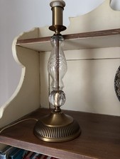 Laura Ashley Lampe gebürstete Bronze gold graviertes Glas 