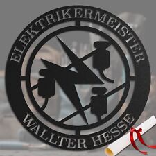 Elektriker Zunftzeichen Schild - mit Wunschtext - Metall - Handwerker Geschenk
