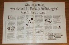 Seltene Werbung APPLE MACINTOSH - Die Nr 1 im Desktop-Publishing 1987