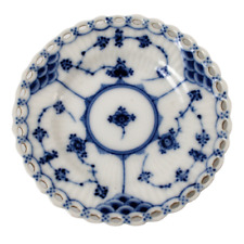 Royal Copenhagen Butterteller blau geriffelt Vollspitze Lochrand Form 1145