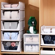 5 Set Faltbar Plastik Lagerkisten, Schubladenbox, Stapelbare Kleiderschrank