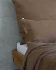 Leinen Bettwäsche Garnitur, Beige, 155x 220 cm,40x 60 cm,40x 80 cm,80x 80 cm