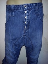 # HUMÖR SANTIAGO DROP CROTCH JEANS W33 BLUE ANTI FIT HOSE CHINO NIXON LAGO # 01