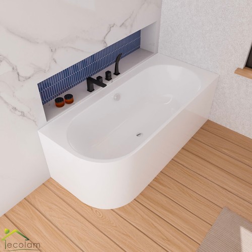 Halb freistehende badewanne - halb,