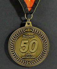 Orden Medaille goldene Hochzeit 50 Jahre verheiratet Karte Umschlag Goldhochzeit