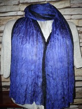 LILA / EBENHOLZ  Seide SCHAL 45x180cm Pongè05 SEIDENSCHAL crash