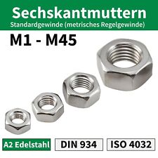 Sechskantmuttern Edelstahl M8 M7 M10 M12 M14 M18 M6 Mutter DIN 934 Schrauben V2A