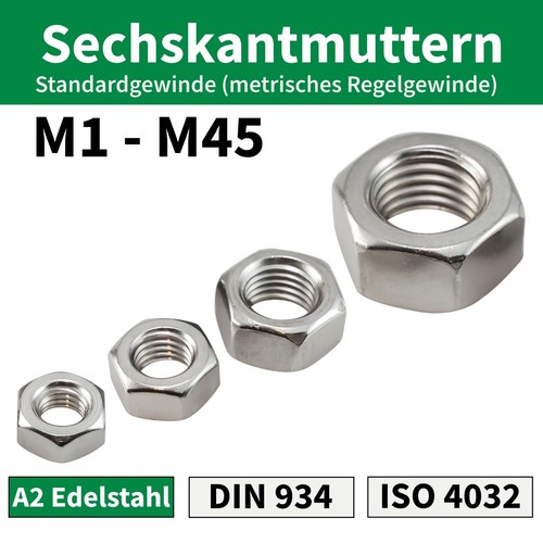 Sechskantmuttern edelstahl - sechskantmuttern,