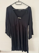 Damen Long Oberteil Rainbow Größe 40/42 schwarz mit V-Ausschnitt und Glitzer