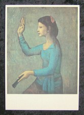 Kunstpostkarte: Pablo Picasso: La femme à l'eventail, 1895