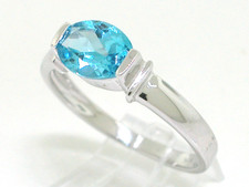 Blautopas Ring 585 Weißgold