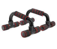 Liegestützgriffe Fitness Push Up Bars ZERLEGBAR Rutschfest Schwarz Rot Traglast