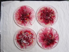 4er Set traumhafte dekorative Untersetzer Design Blume aus Epoxidharz UNIKAT