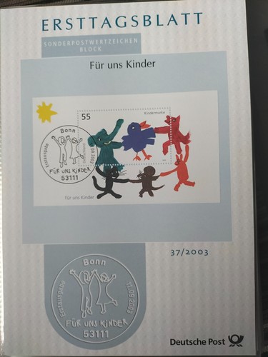 Ersttagsblatt für uns kinder - für,