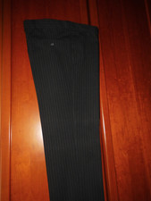 Herren Hose, Anzughose,24,braun,Nadelstreifen,Schrägtaschen,Schurwolle/Polyester