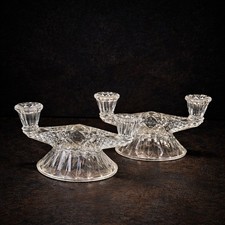 Paar Vintage gepresste Glas