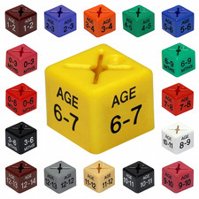 50x Kleiderbügel Größe Würfel Baby/Kinder Kleidungsstück Marker | Mehrfarbige Etiketten