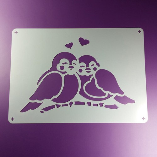 Schablone vogel verliebt - a5,