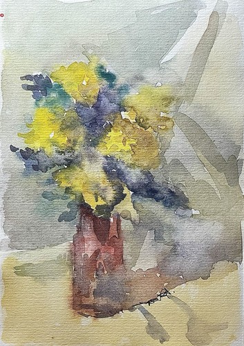 Original unikat aquarell - original,