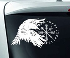 Aufkleber Auto Wikinger Viking Walhalla Thor Odin Runen Rune Krähe Rabe 210