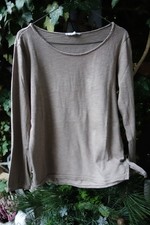 edc Esprit Damen Shirt Langarmshirt Longsleeve Pullover hellbraun melange Gr. L