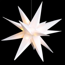 LED Weihnachtsstern Adventsstern Weiß Ø25cm Fensterstern Faltstern IP44