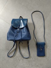 Damen Rucksack Damentasche Kunstleder Blau Neu