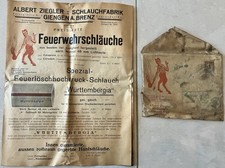 1924 Werbung FEUERWEHR AUSRÜSTUNG ALBERT ZIEGLER SCHLAUCHFABRIK Preisliste ANTIK