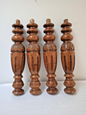 4er Satz alte antike Holzfüße Tischbeine 51cm gedrechselt Möbelfüße Holzsäulen