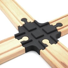 4-fach Kreuzung für Holzbahnen, kompatibel mit Brio, Ikea Lillabo, Eichhorn, 2-2