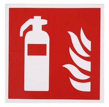 Hinweisschild Feuerlöscher ISO 7010 Brandschutzzeichen zum Aufkleben 148x148 mm