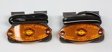 1 Paar LED Seitenmarkierungsleuchten Umrissleuchten gelb oval 500 mm kabel 