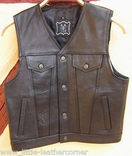 Jeansjacken Stil Rocker Kutte Biker Weste 6-Poket  2XL Anarchy Rocker Lederweste