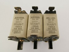 3x Siemens 3NA1 021 100A NH Sicherungen 